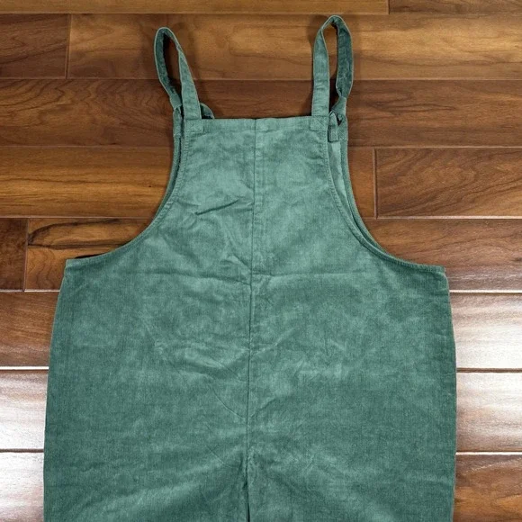 Lucy & Yak Women Size US 16 R Green Corduroy Original Organic Dungaree Overalls - Picture 9 of 11